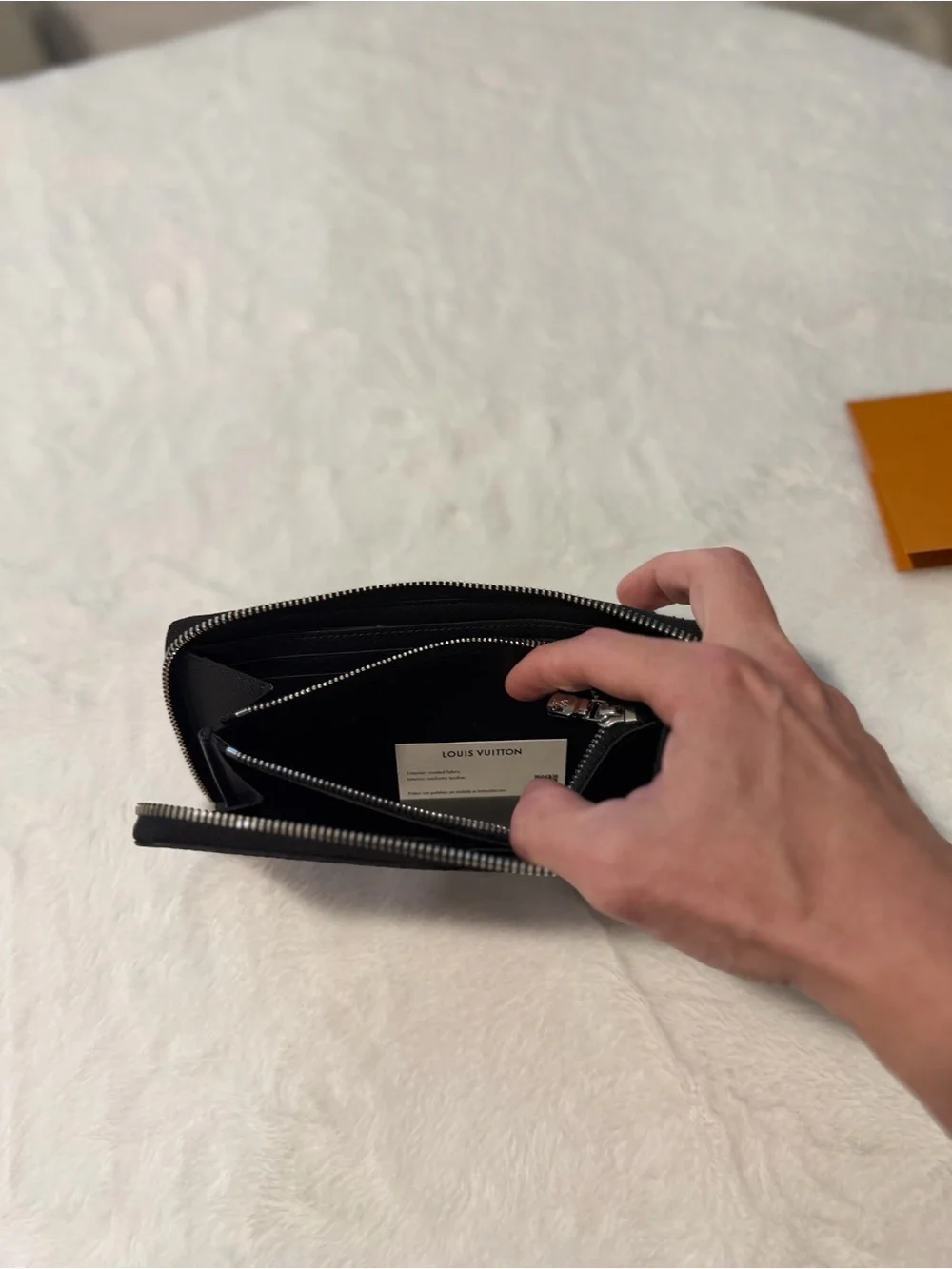 Louis Vuitton Black Damier Graphite Zip Wallet with Silver Hardware